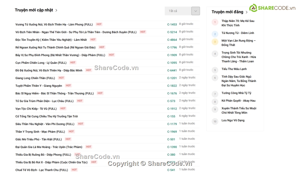 Code web,Code PHP,share code web truyện,đọc truyện online